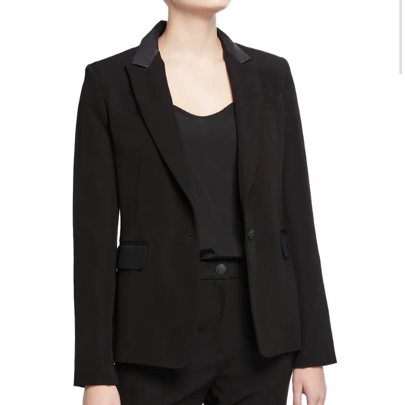 Rag and bone black blazer detail Rylie Single-Button Blazer crepe - Picture 6 of 15